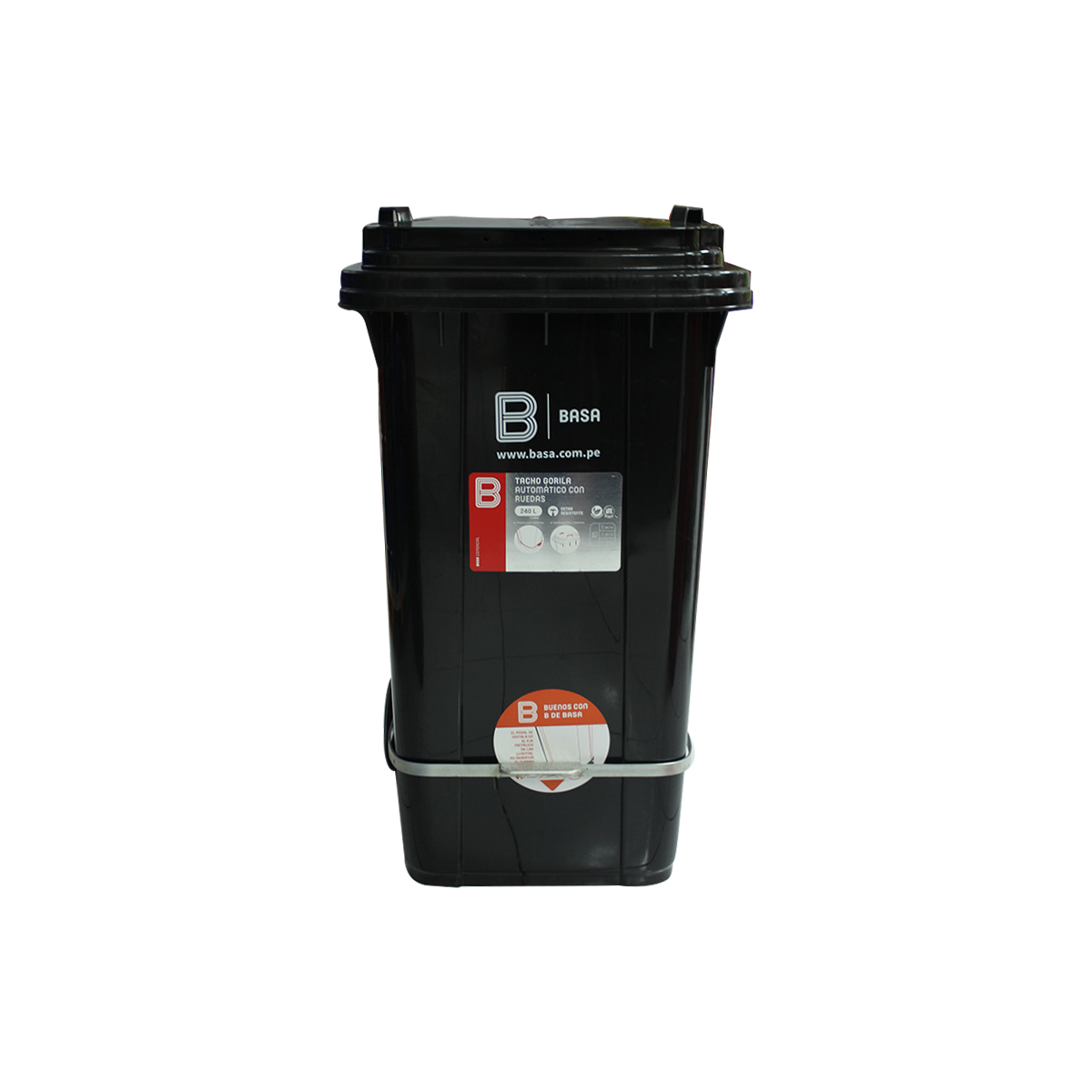 Contenedor tacho Gorila con ruedas y pedal 240 Lts