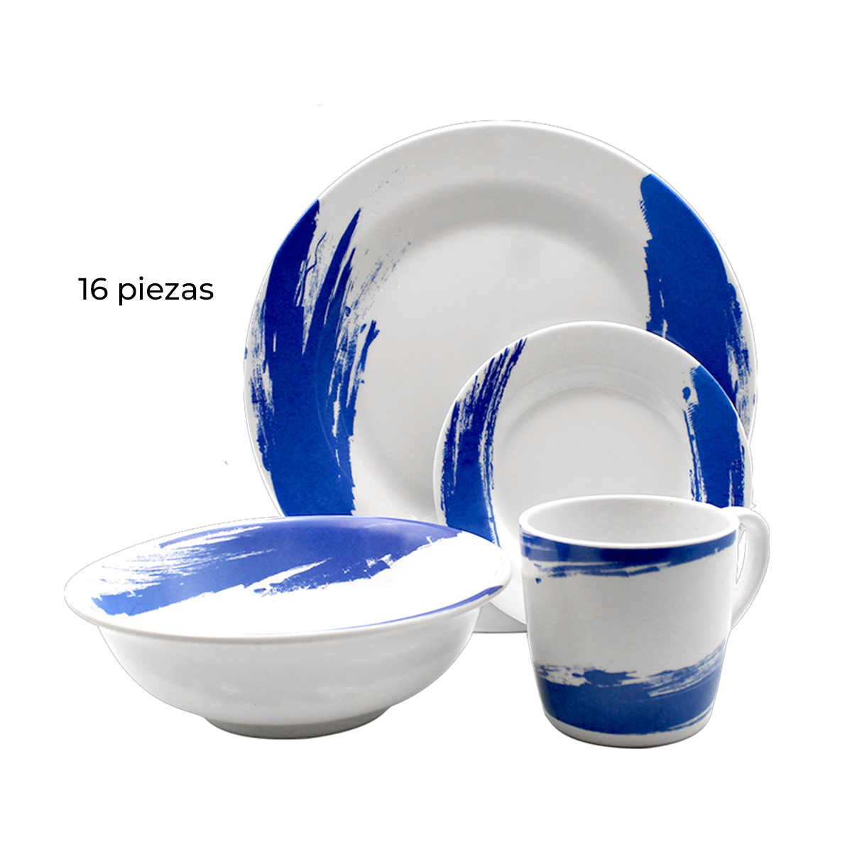 Vajilla Classic Pinceladas Azules (VC1008)